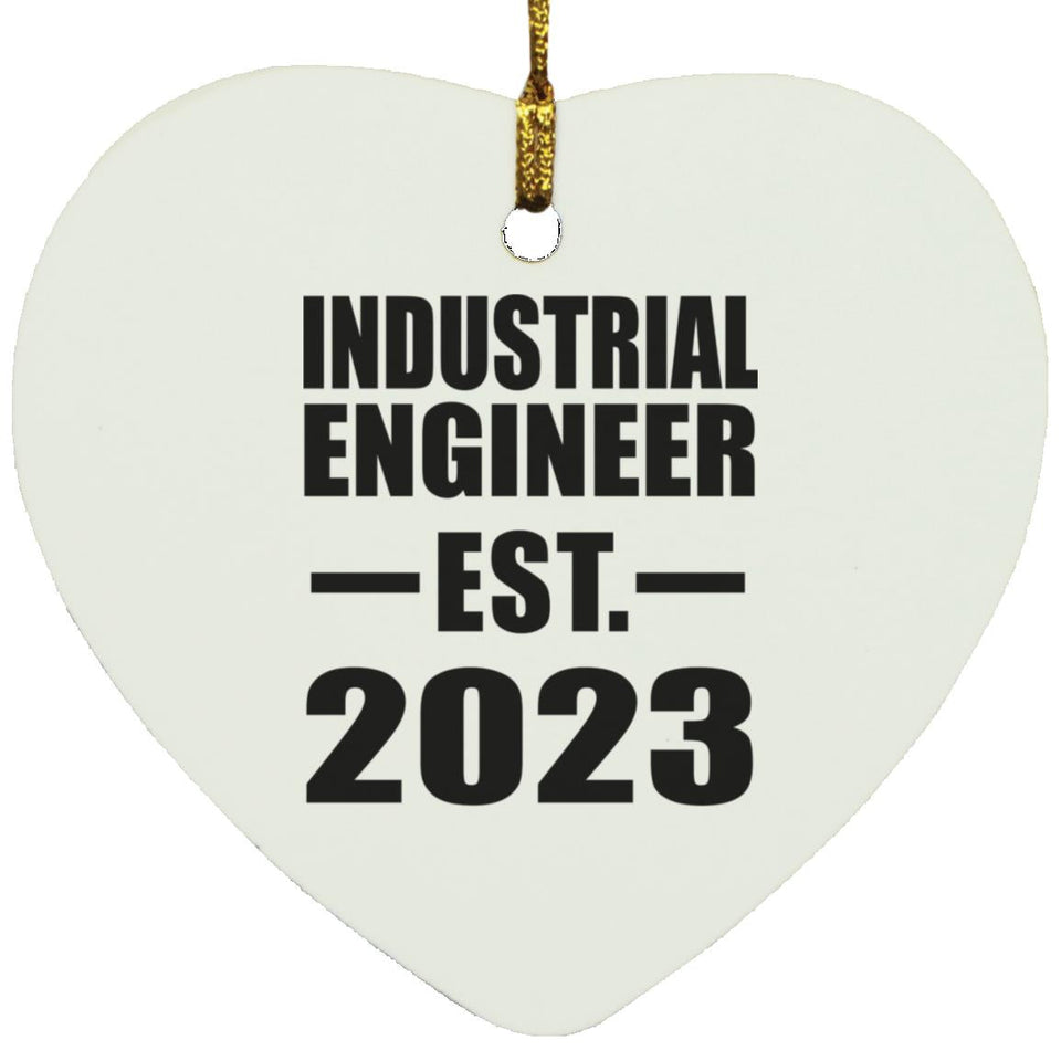 Industrial Engineer Established EST. 2023 - Heart Ornament
