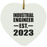Industrial Engineer Established EST. 2023 - Heart Ornament