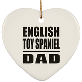 English Toy Spaniel Dad - Heart Ornament