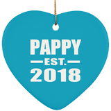 Pappy Established EST. 2018 - Heart Ornament