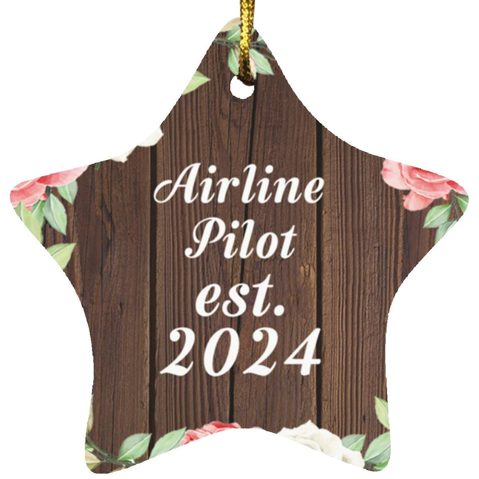 Airline Pilot Established Est. 2024 - Star Ornament A