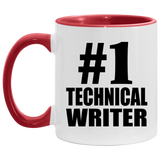 Number One #1 Technical Writer - 11oz Accent Mug Red