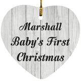Marshall Baby's First Christmas - Heart Ornament F
