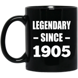 119th Birthday Legendary Since 1905 - 11oz Coffee Mug Black