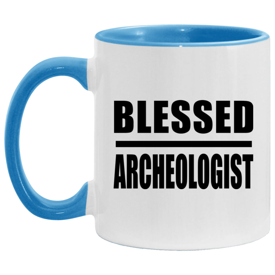 Blessed Archeologist - 11oz Accent Mug Blue