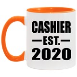 Cashier Established EST. 2020 - 11oz Accent Mug Orange