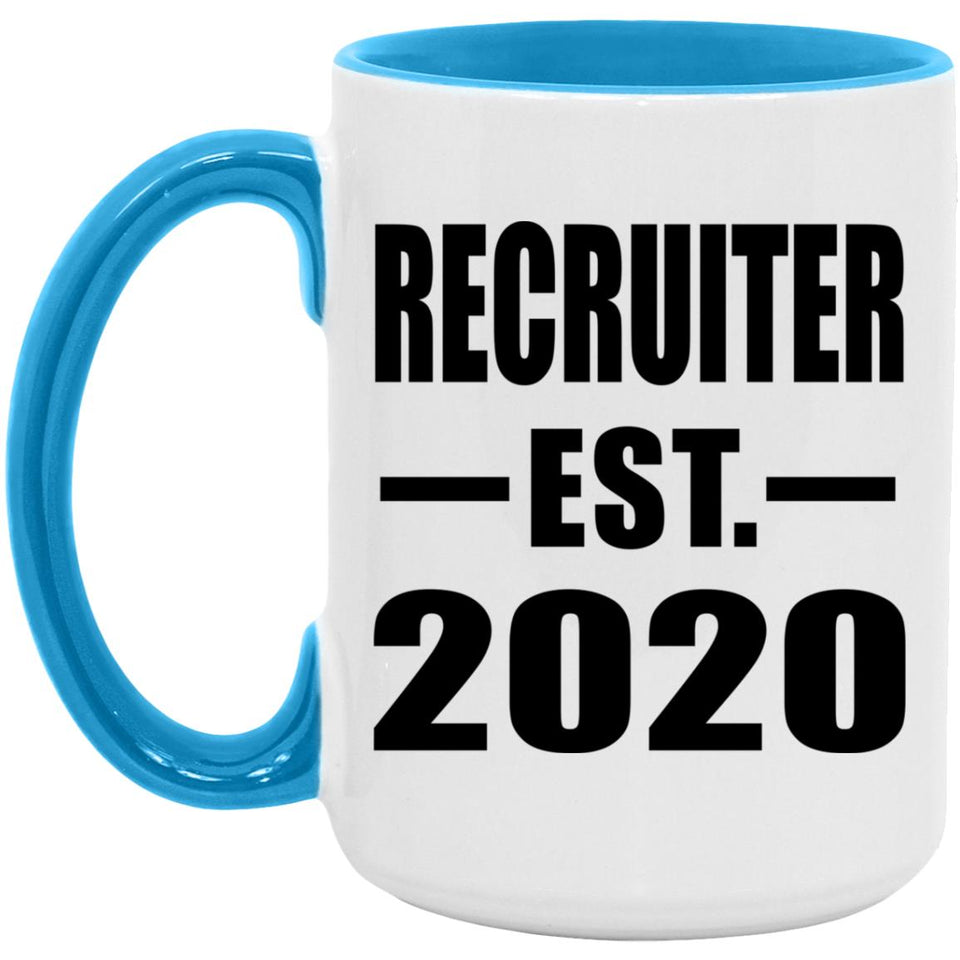 Recruiter Established EST. 2020 - 15oz Accent Mug Blue