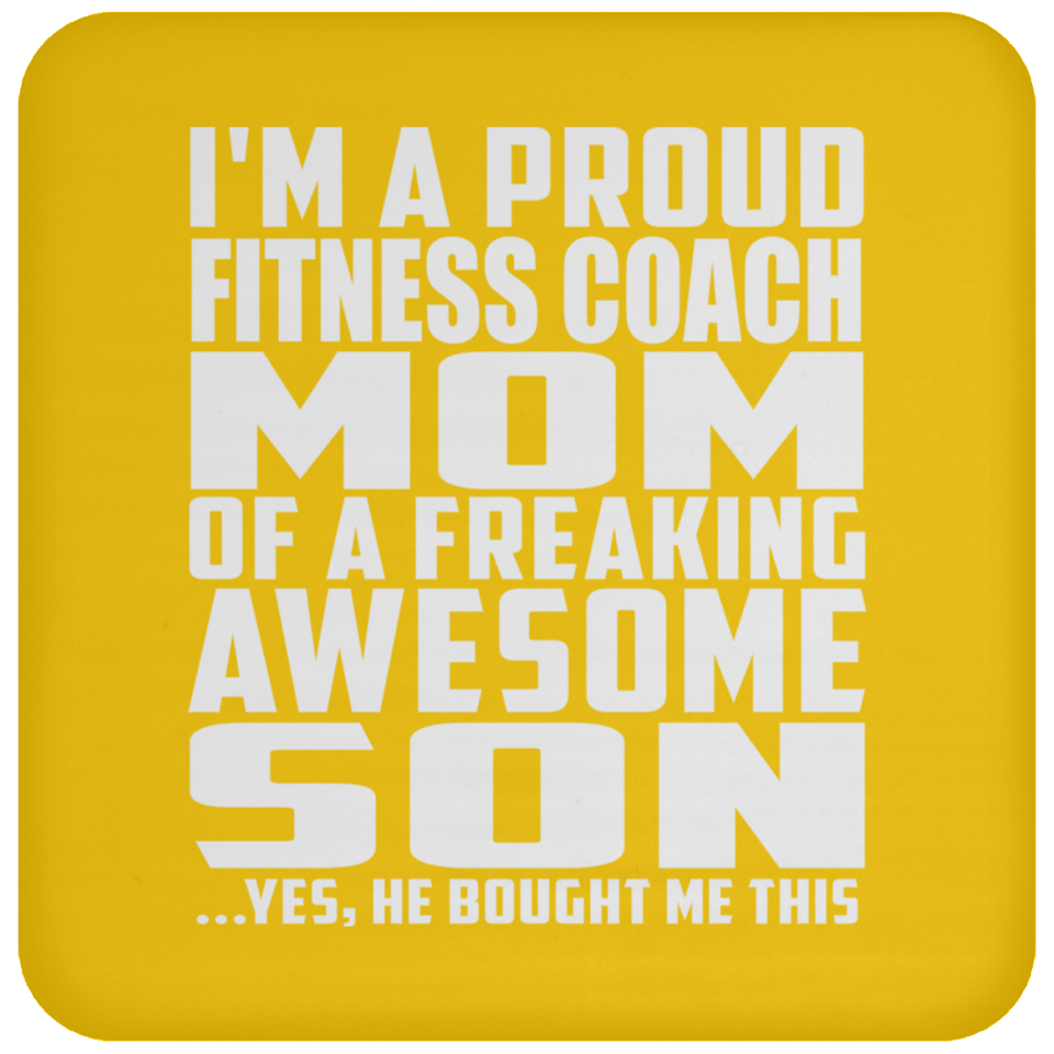 Proud Fitness Coach Mom Of Awesome Son - Drink Coaster
