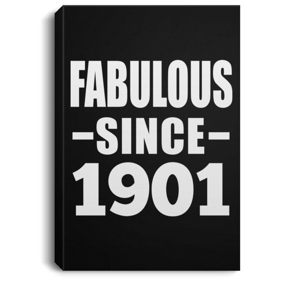 123rd Birthday Fabulous Since 1901 - Canvas Portrait