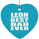 Leon Best Dad Ever - Heart Ornament
