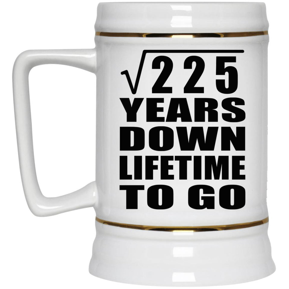 15th Anniversary Square Root of 225 Years Lifetime To Go - Beer Stein