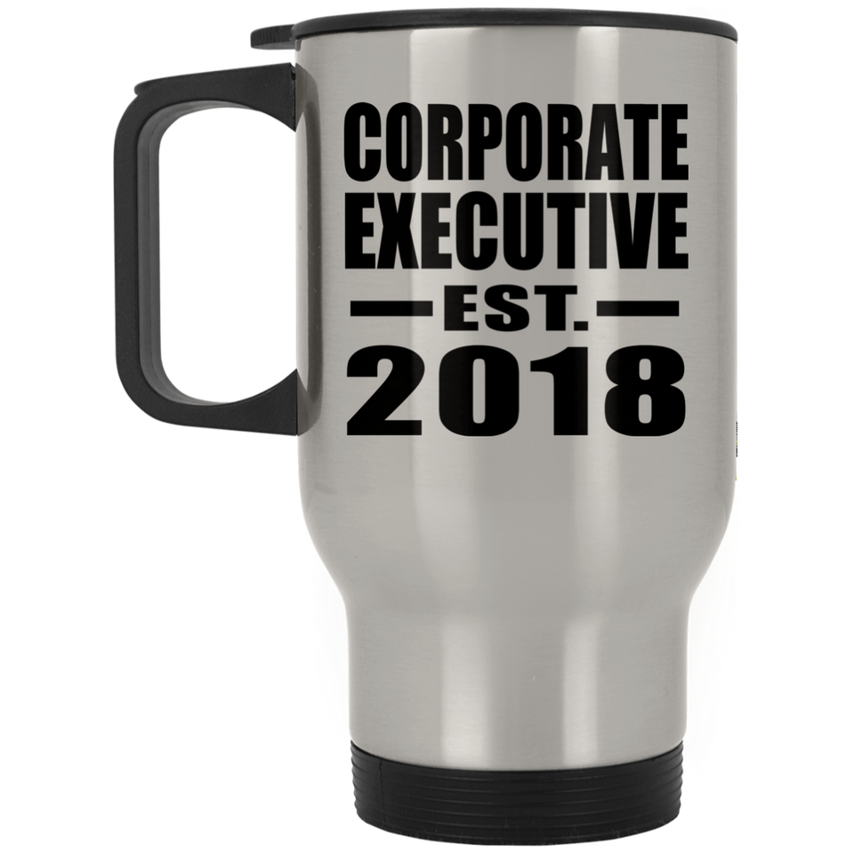 Corporate Executive Established EST. 2018 - Silver Travel Mug