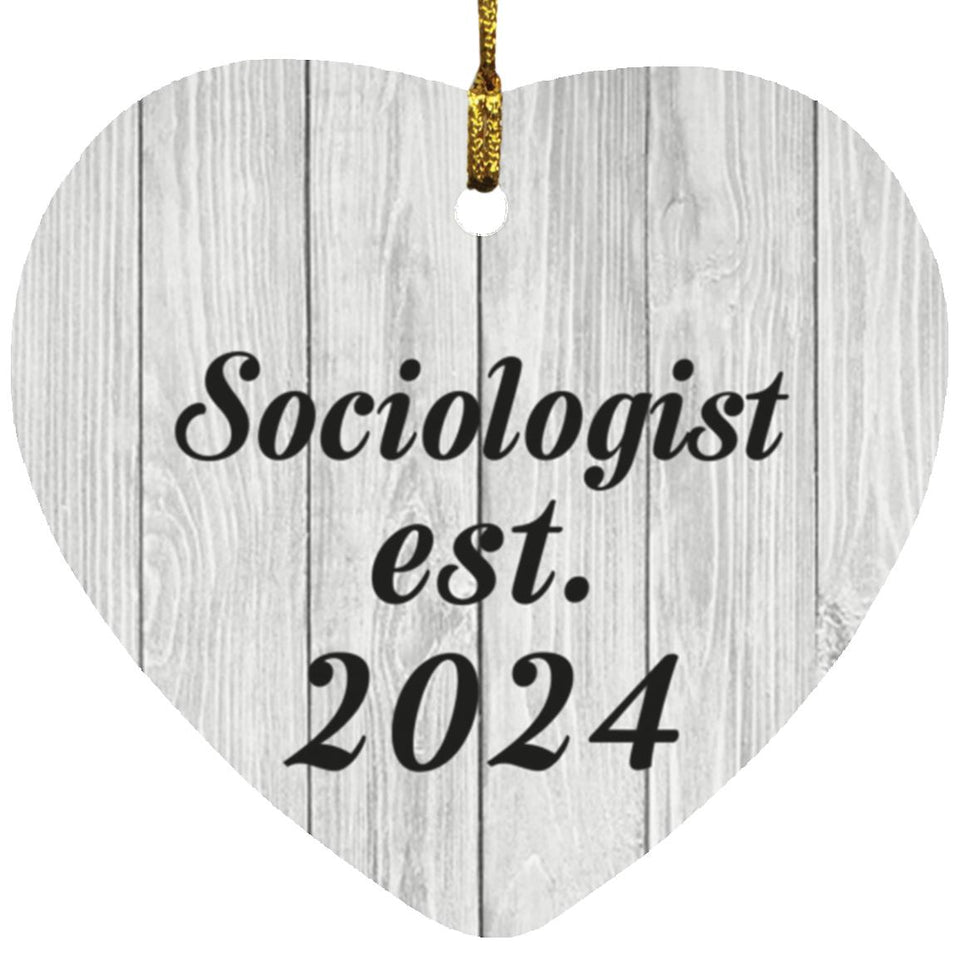 Sociologist Established Est. 2024 - Heart Ornament F