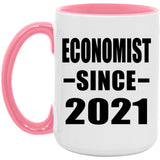 Economist Since 2021 - 15oz Accent Mug Pink