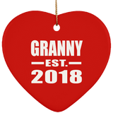Granny Established EST. 2018 - Heart Ornament
