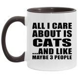 All I Care About Is Cats - 11oz Accent Mug Black