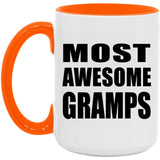 Most Awesome Gramps - 15oz Accent Mug Orange