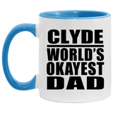 Clyde World's Okayest Dad - 11oz Accent Mug Blue