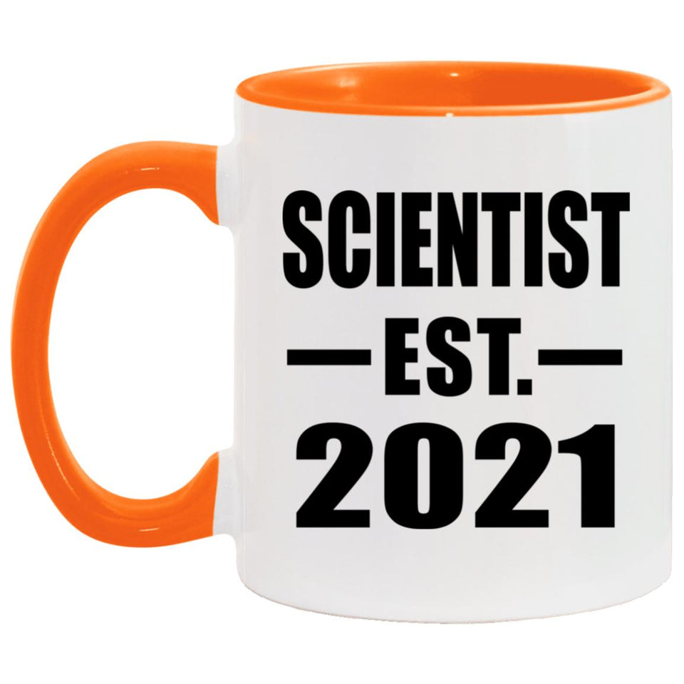 Scientist Established EST. 2021 - 11oz Accent Mug Orange