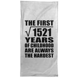 39th Birthday Square Root of 1521 Years of Childhood - Hand Towel