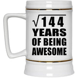 12th Birthday Square Root of 144 Years of Being Awesome - Beer Stein