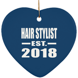Hair Stylist Established EST. 2018 - Heart Ornament