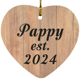 Pappy Established EST. 2024 - Heart Ornament C