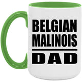Belgian Malinois Dad - 15oz Accent Mug Green