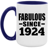 100th Birthday Fabulous Since 1924 - 15oz Accent Mug Purple