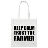 Keep Calm and Trust The Farmer - Tote Bag White