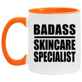 Badass Skincare Specialist - 11oz Accent Mug Orange