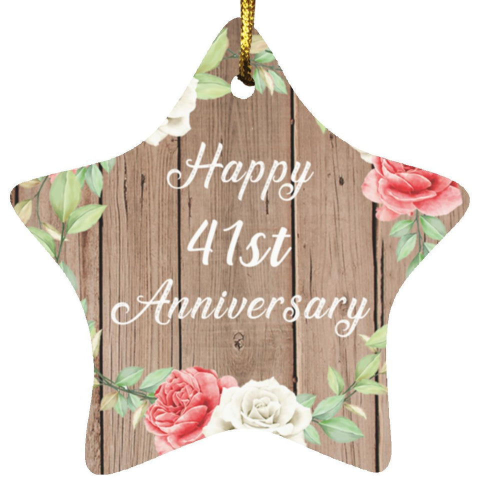 Happy 41st Anniversary - Star Ornament B