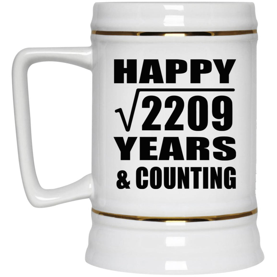 Happy 47th Anniversary Square Root of 2209 Years & Counting - Beer Stein