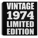 50th Birthday Vintage 1974 Limited Edition - Canvas Square