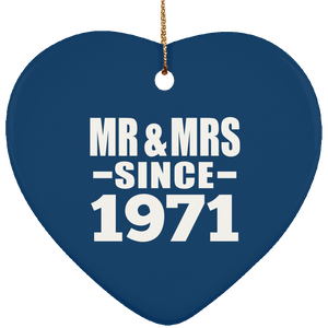 53rd Anniversary Mr & Mrs Since 1971 - Heart Ornament