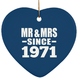 53rd Anniversary Mr & Mrs Since 1971 - Heart Ornament