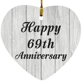 Happy 69th Anniversary - Heart Ornament F