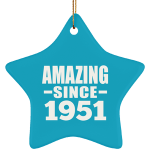 73rd Birthday Amazing Since 1951 - Star Ornament