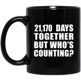 58th Anniversary 21,170 Days Together But Who's Counting - 11 Oz Coffee Mug Black