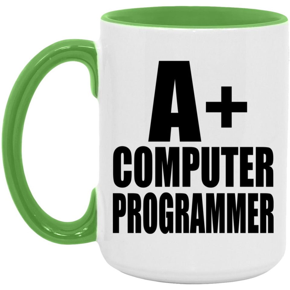 A+ Computer Programmer - 15oz Accent Mug Green