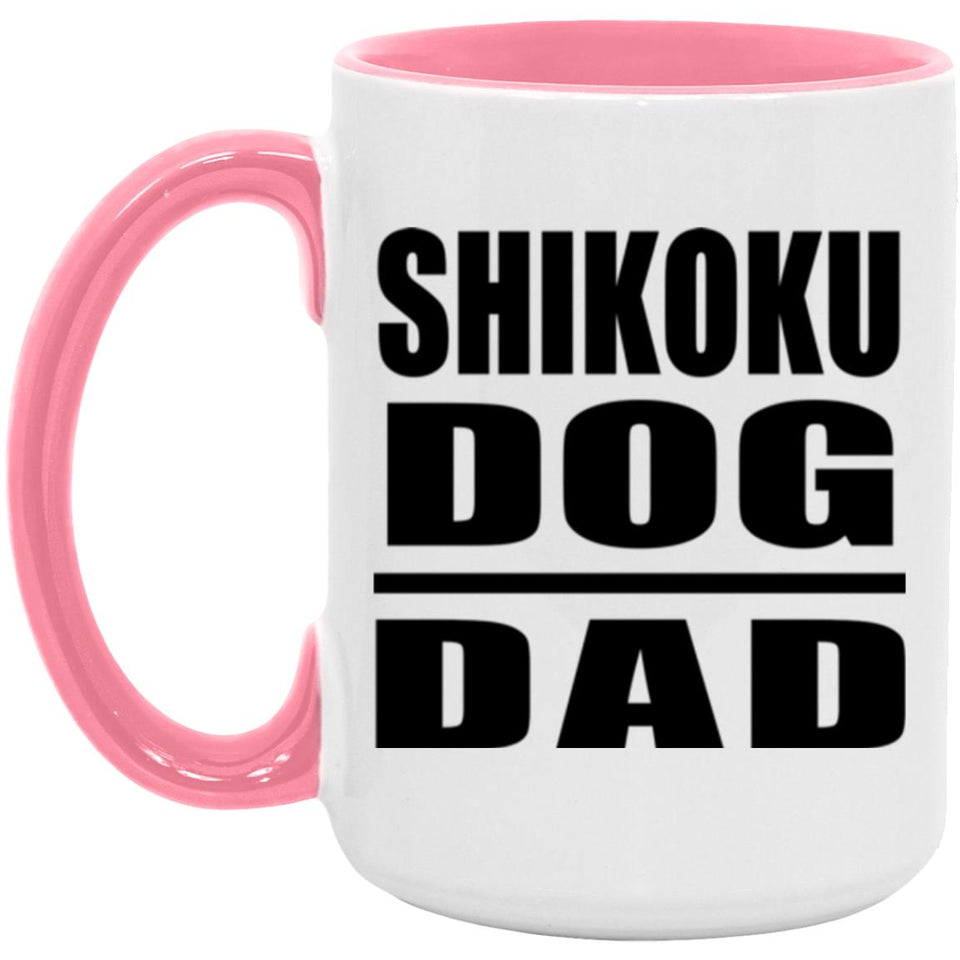 Shikoku Dog Dad - 15oz Accent Mug Pink
