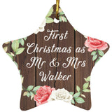First Christmas As Mr & Mrs Walker - Star Ornament A