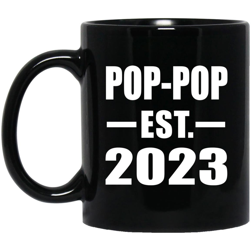 Pop-Pop Established EST. 2023 - 11oz Coffee Mug Black