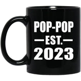 Pop-Pop Established EST. 2023 - 11oz Coffee Mug Black