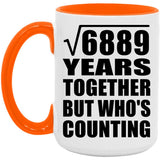 83rd Anniversary Square Root of 6889 Years Who's Counting - 15oz Accent Mug Orange