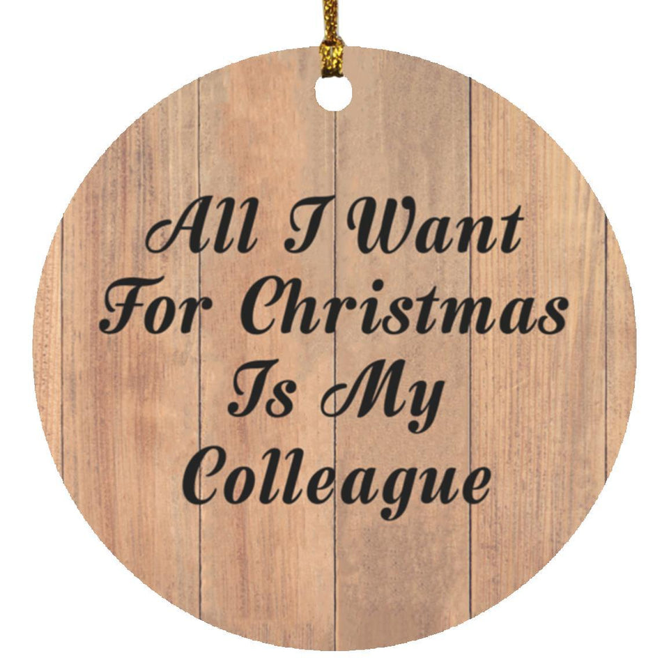 All I Want For Christmas Is My Colleague - Circle Ornament C