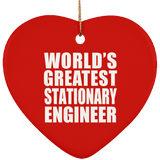 World's Greatest Stationary Engineer - Heart Ornament