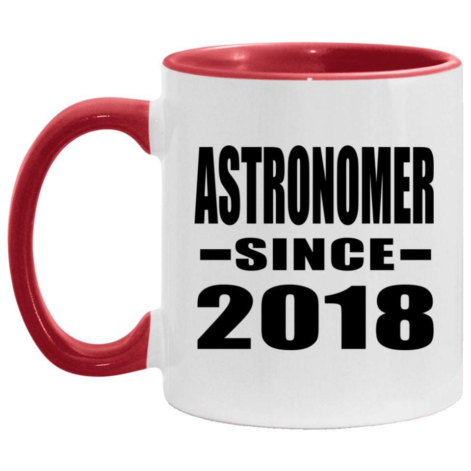 Astronomer Since 2018 - 11oz Accent Mug Red