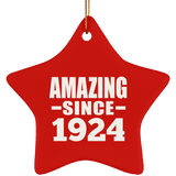 100th Birthday Amazing Since 1924 - Star Ornament