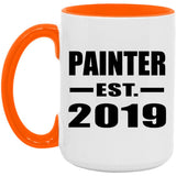 Painter Established EST. 2019 - 15oz Accent Mug Orange